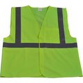 Petra Roc Inc Petra Roc Economy Safety Vest, ANSI Class 2, Touch Fastener Closure, Polyester Solid, Lime, L/XL LV2-EC-L/XL